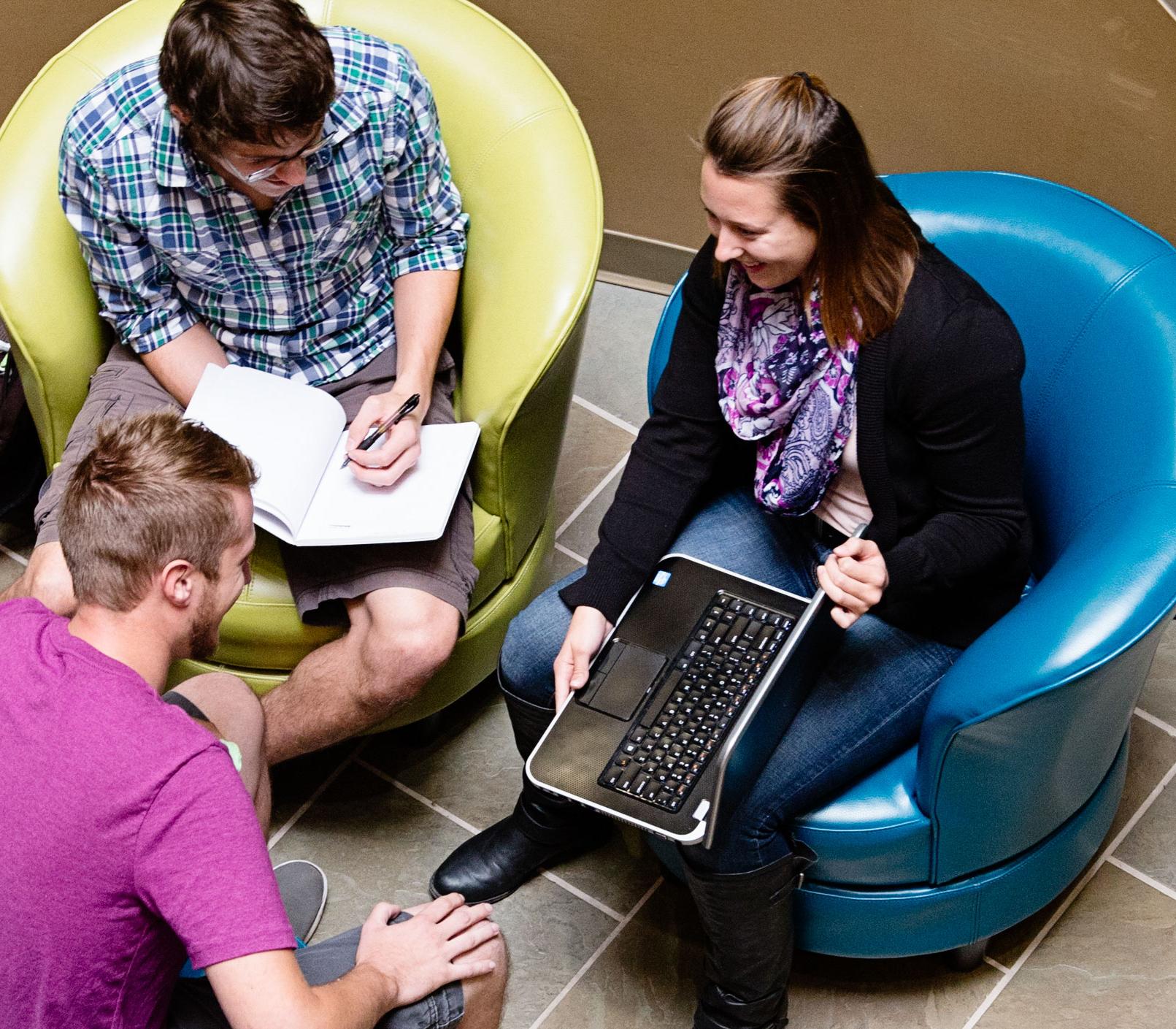 Students with computers